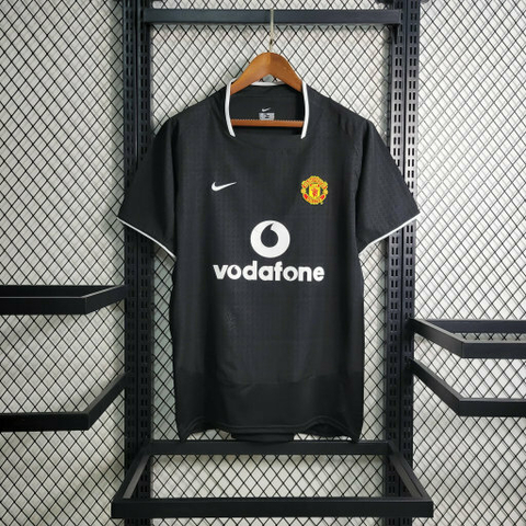 Camisa Retrô Manchester United II 2003/2004 Preta e Branca