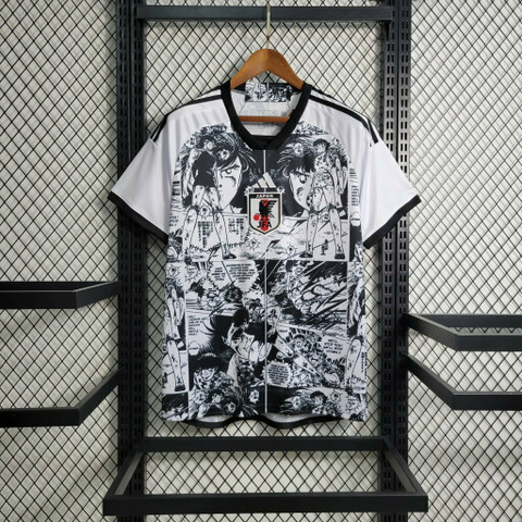 Camisa Seleção Japão Anime 23/24 Branca e Preta