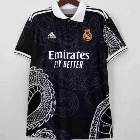 Camisa Real Madrid Dragão 22/23 Preta e Cinza
