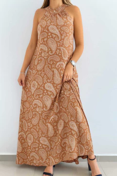 Vestido 821 -Maxi--Cuello Americano- -Fibrana- - tienda online