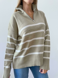 Sweater 438 -Rayado- -Con Cierre- -Doble Hilo- - comprar online