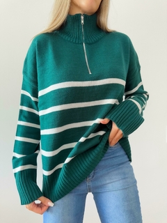 Sweater 438 -Rayado- -Con Cierre- -Doble Hilo-