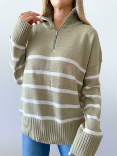 Sweater 438 -Rayado- -Con Cierre- -Doble Hilo- - Las Nachas