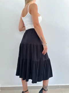 Pollera 10 -Triple Capa- -Con Elastico en la Cintura- -Lino- - Las Nachas