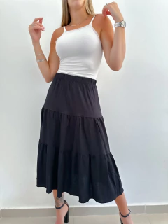 Pollera 10 -Triple Capa- -Con Elastico en la Cintura- -Lino- - comprar online