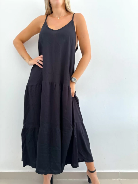Vestido 648 -Maxi- -Triple Capa- -Lino- - comprar online