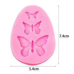 Molde De Silicona Mariposas x 3 Ovalado - comprar online
