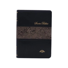 BIBLIA REINA VALERA 1909 DE LUJO NEGRO PIEL ITALIANA LABRADA