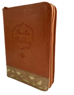 Biblia Reina Valera 1960 con cierre palabras de Jesús en rojo letra mediana natural/beige canto dorado en internet