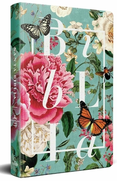 Biblia tapa dura con flores