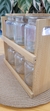 Set Frasco X6 Vidrio Bamboo Atril - Kingstore