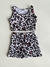 CONJUNTO POLLERA BIKER & TOP PRINT DULCE DE LECHE