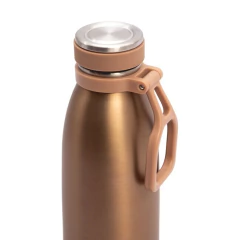 BOTELLA TERMICA THERMOS TAPA A ROSCA Y MANIJA 500ML ORO - tienda online