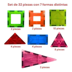 Bloques Magneticos Tiles 32pz - tienda online