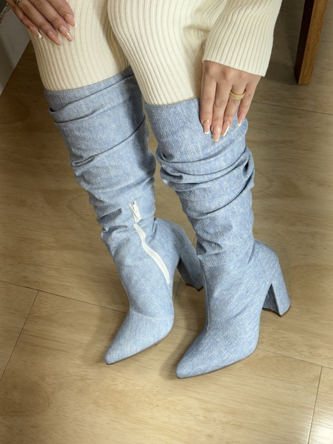 Bota Over The Knee Jeans Claro