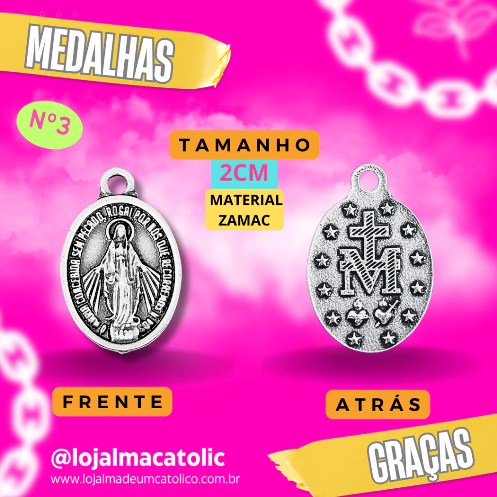 Medalha Graças | Medalha Italiana | Medalha Inox