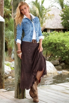 Saia Modelo Longo de Crochê - loja online