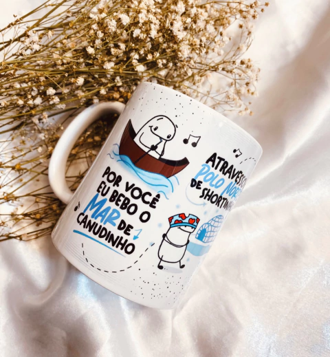 Caneca Flork Namorados Mar De Canudinho