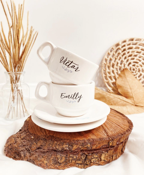 Mini Xícara Personalizada Com Pires - 75ml