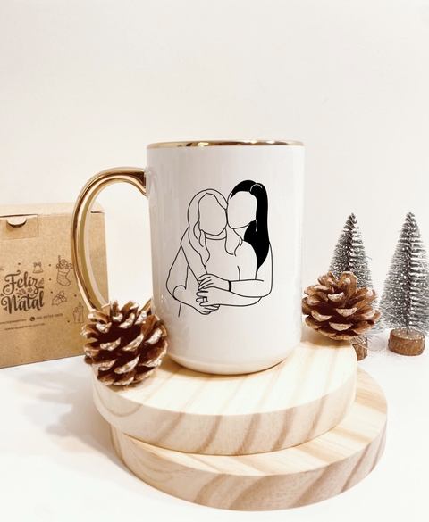 Caneca Alça Cromada Dourado - Ilustração
