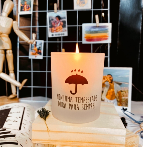 Porta Velas Vidro Personalizado (Acompanha Vela Aromática)