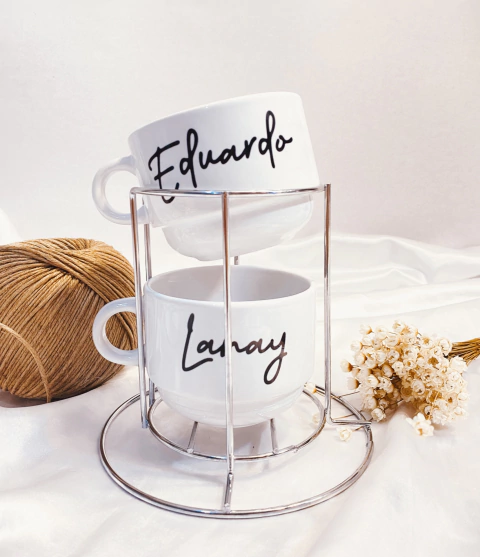 Torre de Xícaras Personalizada com Suporte