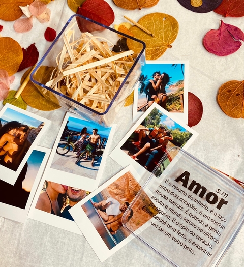 Caixa Sentimentos Com 10 Fotos Polaroid