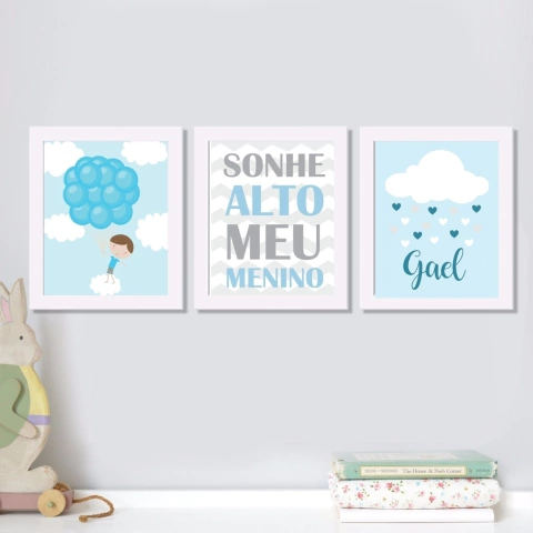 Trio Quadros Infantil Personalizado