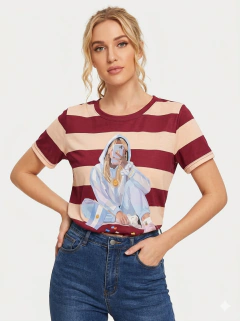 Remera Rayada Chica Selfie en internet