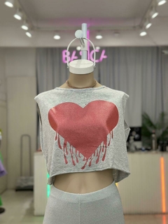 Musculosa Crop corazon derretido en internet