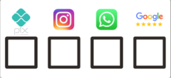 Placa Qr Code 4 Posições Pix/Wi-fi/Instagram/Whatsapp/Google/X - Espelhado