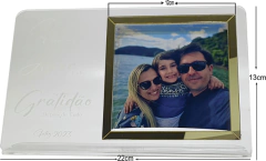 Porta Retrato de Acrílico com moldura espelhada - Personalizado na internet