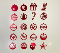 Kit Enfeites em Acrílico Espelhado 20pçs - comprar online