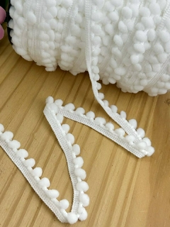 FITA POM POM 10 MM - TCD124 - 2 METROS - BRANCA