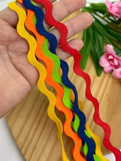 APLIQUE FELTRO RECORTE ONDAS - TCD151 - PACOTE