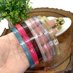 TIARA TRANSPARENTE COM GLITTER - 2 UNIDADES