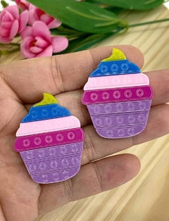 APLIQUE ACRÍLICO POP-IT CUPCAKE - UNIDADE