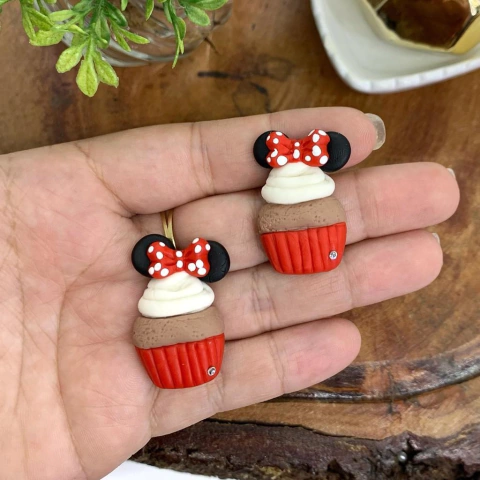 APLIQUE BISCUIT CUPCAKE MINNIE VERMELHO - BSC295 - UNIDADE - comprar online