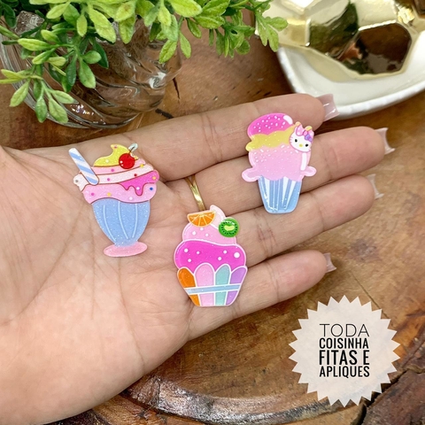 APLIQUE ACRÍLICO DOCES - ACR54 - 2 UNIDADES IGUAIS