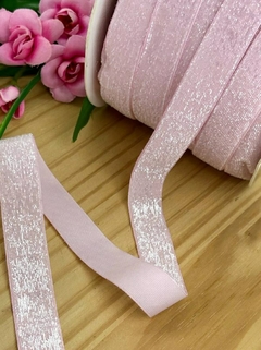 FITA LUREX ROSA BEBÊ 22MM - FITA237 - 3 METROS