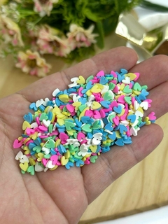 APLIQUE MINI CONFETES CORAÇÃO - CF11 - 10 GRAMAS