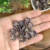 APLIQUE ACRÍLICO FLOR COM FURO P - MARROM METÁLICO - 20 UNIDADES