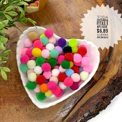 POMPOM 10 MM - 100 UNIDADES COM CORES SORTIDAS