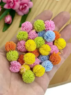 POMPOM DE MALHA 1,5 CM - 10 UNIDADES
