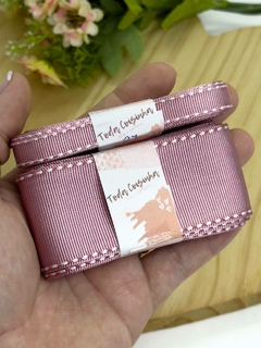 FITA PESPONTADA COM BRILHO SANDING ROSA 27 - FITA277 - 3 METROS