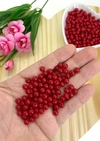 BOLA PLÁSTICA LEITOSA PARA PULSEIRAS 6 MM - 20 GRAMAS VERMELHO ESCURO