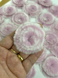 POMPOM ACHATADO ROSA BEBÊ - PPM15 - UNIDADE