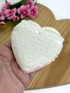 APLIQUE CORAÇÃO PAETÊ BRANCO/ROSA - TCD69 - UNIDADE