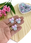 APLIQUE RESINA MINNIE AZUL BEBÊ BRILHA NO ESCURO - RSN68 - 2 UNIDADES