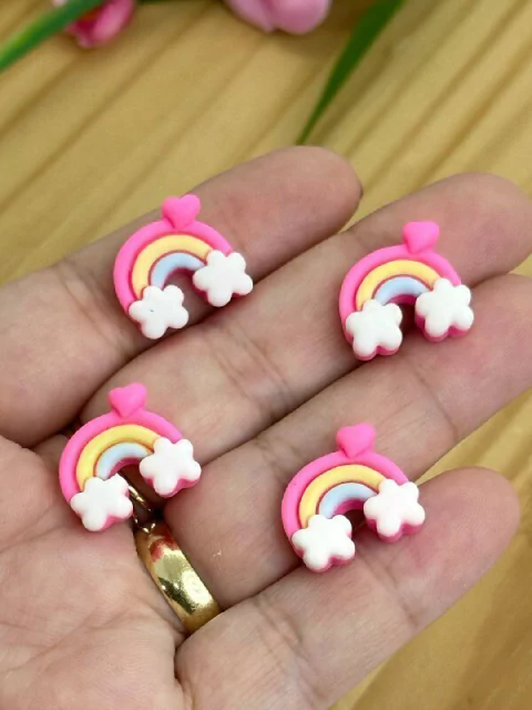 APLIQUE RESINA MINI ARCO IRIS - RSN118 - 3 UNIDADES